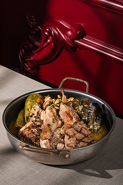 vine Leaves and lamb chops